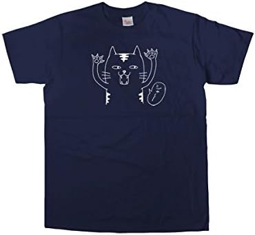 Amazon 幸服屋さん 手描きイラスト 威嚇ネコ 猫tシャツ 半袖 Cat Tシャツ カットソー 通販
