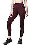 BLINKIN Women High Rise Gym Wear Mesh Leggings Workout Pants With Side Pockets/Stretchable Tights/Highwaist Sports Fitness Yoga Track Pants _2012 (Color_Maroon,Size_M)