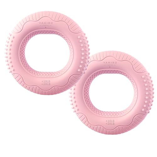 YAHORO-TOKYO- ２個セット シリコン ハンドグリップ グリップ力 握力トレーニング グリッパー フィンガーパワー 握力を鍛える 指 トレーニング 筋トレ フィンガートレーニング トレーニング シリコーン素材 握力トレーニング ハンドグリップ 2個セット 血圧ケア 柔らかシリコン 女性 高齢者 リハビリ 筋トレ ストレス解消 軽量 携帯便利 エクササイズ リハビリ 高齢者 ボケ防止 (ピンク(10-20LB))の商品画像（Amazon）