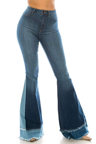 Aphrodite Bootcut Jeans for Women - Super High Waisted Wide Leg Bell Flare Bottom Stretch Distressed Ripped Denim Pants4