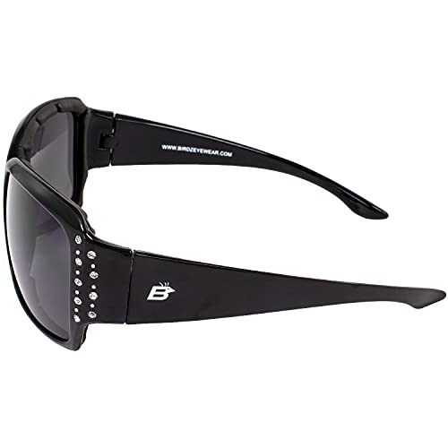 Birdz Eyewear LadyBird Women's Padded Motorcycle Sunglasses 3 Pairs Rhinestone Black Frames3