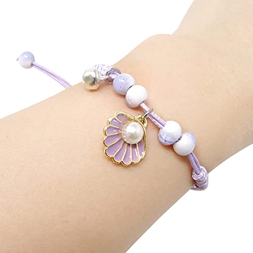 Honbay 2PCS Friend Ship Bracelets Adjustable Braided Bracelets Starfish Bracelet Seashells Bracelet Birthday Christmas Gift4