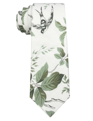 Image of Kebocis Mens Skinny Cotton Floral Tie for Men