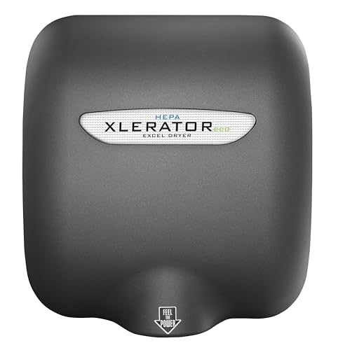 XLERATORECO Hand Dryer with Electrostatic HEPA (eHEPA) Filtration, High-Speed, Energy-Efficient, 110 Volts, XL-GR-ECO-H-110V