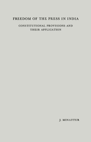 Freedom of the Press in India livre broché en anglais sur le droit constitutionnel