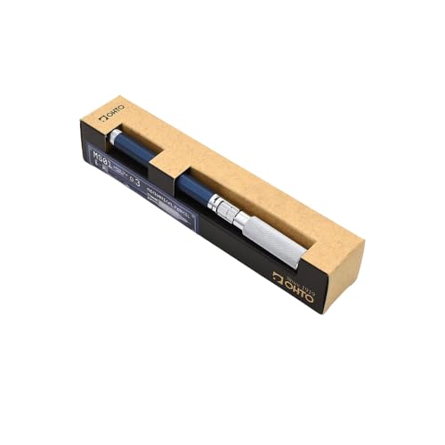 Image of OHTO MS01 0.3mm Mechanical Pencil - Precision Metal Drafting Pencil with Adjustable Lead Control, Knurled Grip & Durable Aluminum Navy Body | Made in Japan