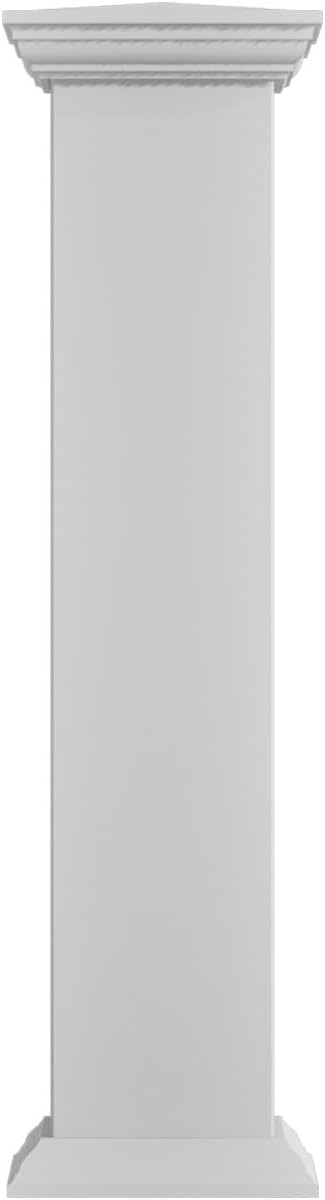 8"W x 40"H Plain Newel Post with Peaked Capital & Base Trim (Installation kit Included)