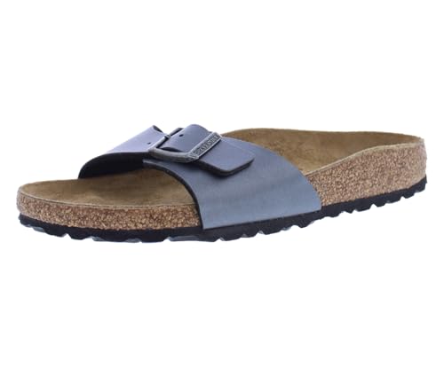 Birkenstock Madrid BS Narrow Unisex Shoes Size 3, Color: Metallic Black-Blue