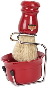 Omega Synthetic Hair Shaving Brush Mango Garnet & Bowl & Stand, one Size, Estándar