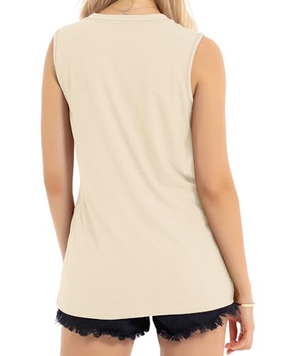 Image of Womens Tank Tops Summer Casual Sleeveless Top Loose Fit Basic Tunic Shirts