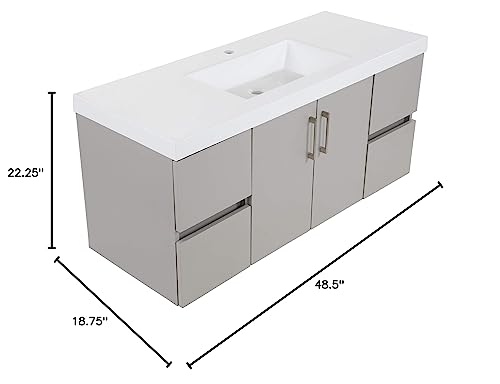 Spring Mill Cabinets Innes Bathroom Vanity With Sink, 48 Inches, Kitchen Gray #TOP6