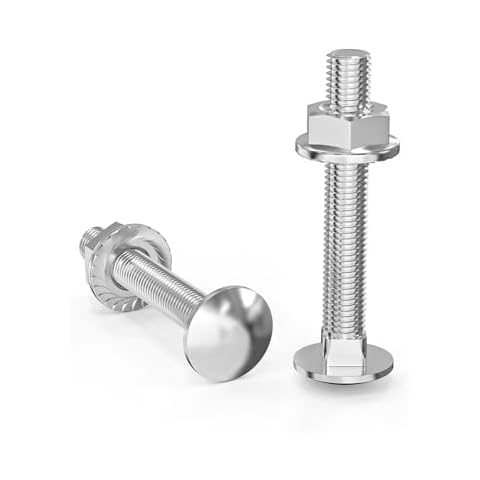 Wavanta M6 Coach Bolts, M6 x 50mm Carriage Bolts with Flange Hexagon Nuts, Zinc Plated, Carbon Steel Cover