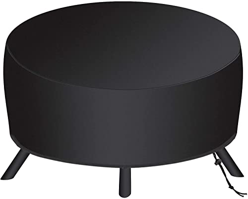SAVITA 85x40cm Runde Feuerstelle Abdeckung für 56- 86cm Feuerstelle, 210D Oxford Stoff Patio Outdoor Kamin Feuerschale Abdeckung, Wasserdicht, Staubdicht, Winddicht (Schwarz)
