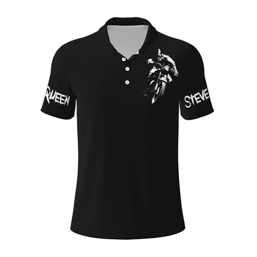 Ste*ve Polo T-Shirt pour Homme MC%Queen Tshirt à Manches Courtes Noir T Shirt Col Rond en Chemise Casual Top Tee Men