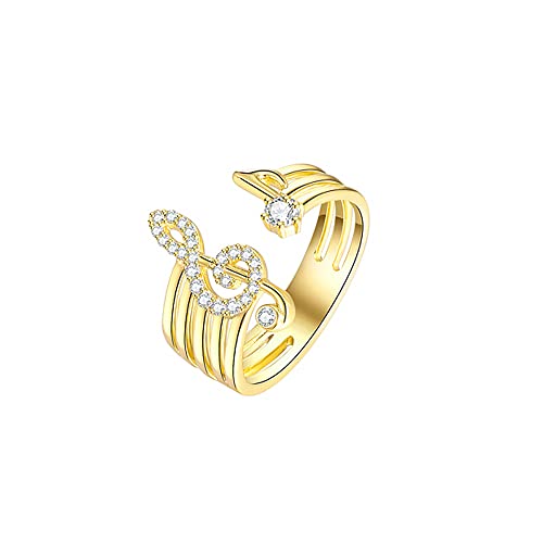 Bague bague réglable avec pierre note de musique oxyde zirconium OIDIMS