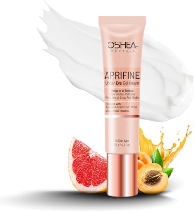 Oshea Herbals Aprifine Under Eye Gel Cream for All Skin Types | Removes Dark Circles, Puffiness, Fine Lines & Crow's Feet | Enriched with Apricot & Almond Extracts 25g