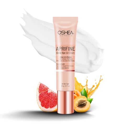 Oshea Herbals Aprifine Under Eye Gel Cream for All Skin Types | Removes Dark Circles, Puffiness, Fine Lines & Crow's Feet | Enriched with Apricot & Almond Extracts 25g