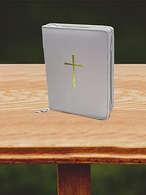 MaMeMi Reißverschlußhülle Gotteslob - Hülle in weiß aus Kunstleder