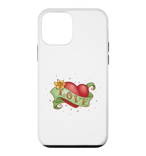 Custodia per iPhone 12 mini Cuore rosso con scritta "Love"