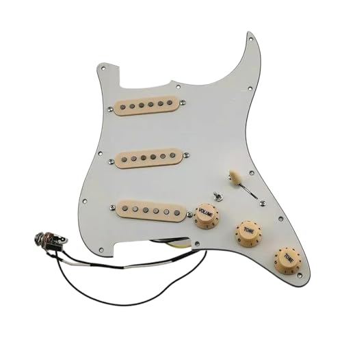 Micro Pickguard Pre Câblé Alnico V SSS Pièce Guitare Électrique Vintage White