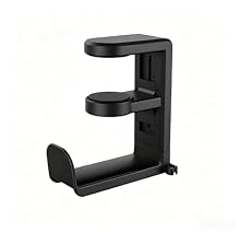Secure Adjustable Clamp: Fits desk thickness from 0.5 to 1.5 inches without tools. The reliable springed clamp headset desk hook and adjustable headphone stand holder features a spring‑loaded mechanism ensuring a firm grip on various tables, while so...