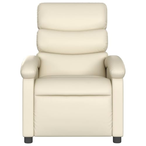 Gecheer Massagesessel mit Relaxfunktion, Kunstleder, Creme, Sessel Wohnzimmer Fernsehsessel Liegesessel für Entspannung Homeoffice Leseecke3205848 – Bild 5