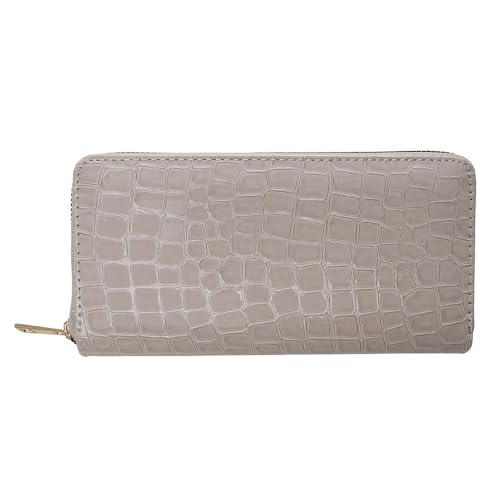 Cartera grande A2Z para mujer con cremallera monedero de piel sintética