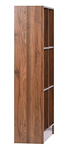 Image of DeckUp Meritus-L 3-Shelf Engineered Wood Book Shelf and Display Unit (Walnut, Matte Finish)