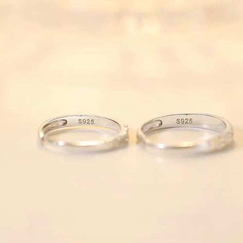 Alliances couple argent avec motif blé réglables