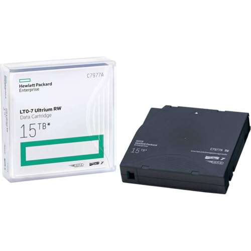 Image of HP C7977A 1 /2-Inch Ultrium LTO-7 Cartridge, 2,200 ft, 15 TB Native /6TB Compressed Capacity