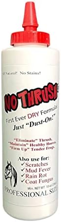 Four Oak Farm Ventures, No Thrush Dry Powder Treatment for Horses - Wound Care, Scratches, Rain Rot, Mud Fever, Coat Fungus - All Natural Ingredients, Non-caustic, Easy to Use Powder Formula (10 oz)