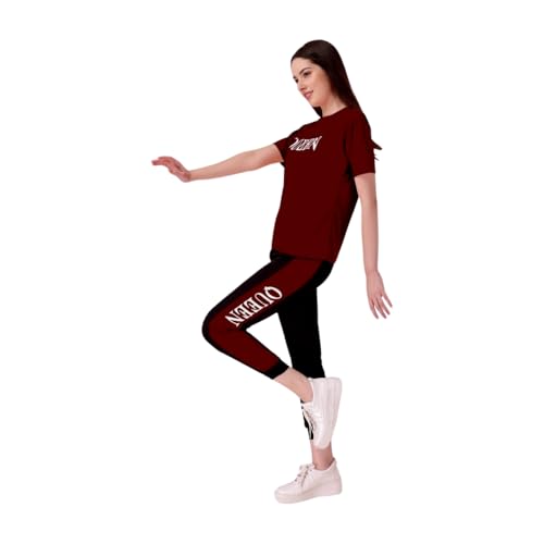 Image of Women's Casual Printed T-Shirt and Track Pant Set | Casual, Soft, and Comfortable Outfit for Home or Everyday Wear