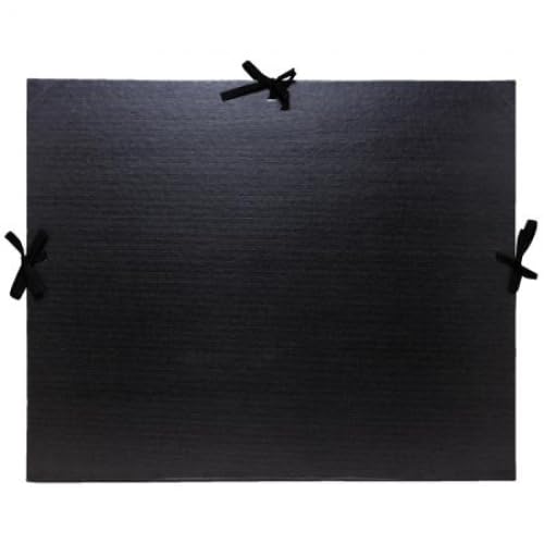 Lot de 5 Carton à dessin kraft verni noir à rubans, 32x45 - A3