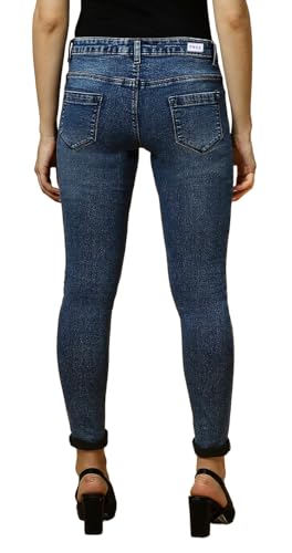 Image of TWGE - Women's Mid Rise Skinny Fit Jeans - Single Button, Stretchable Denim Pants - Ankle Length - Stylish Casual Wear