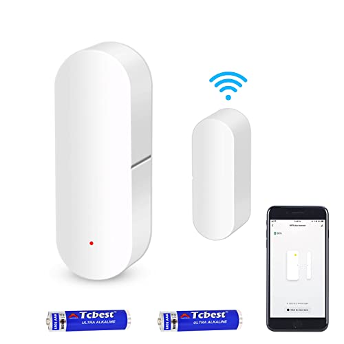 Wifi Door Sensor, Smart Window Contact Sensor For Home Security, Wireless Window Door Sensor Alarm Compatible With Alexa And Google Assistant, No Hub Required Window Sills,(2 Batteries Included)1 Pack #TOP3