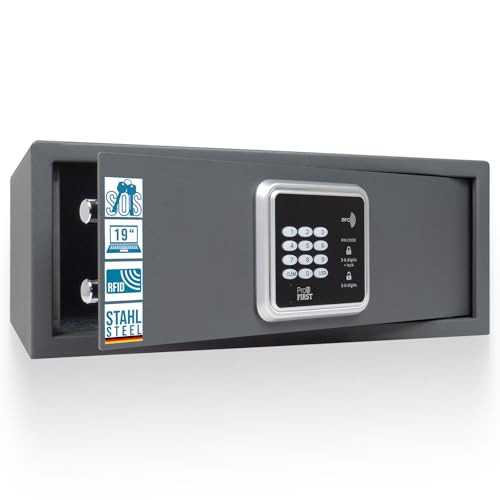 Profirst Elektronik Möbeltresor DIGISAFE RFID-Schloss Notöffnung möglich Innenbeleuchtung Filzeinlage Möbeleinsatztresor inkl. Befestigungsmaterial
