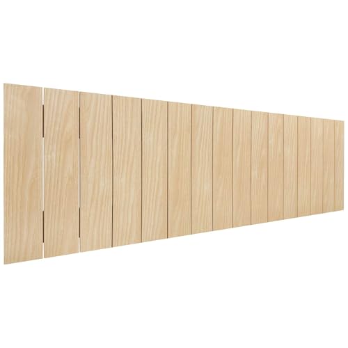 DHOME Cabecero de Madera reciclada DM Estilo Palet Vertical Cama Palets Herrajes incluidos (150cm, Madera Natural)
