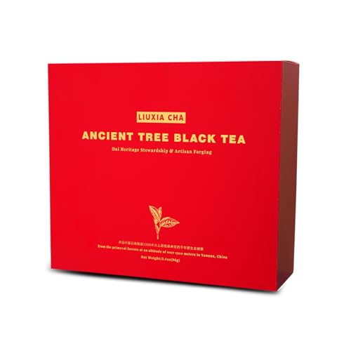 LiuXia Cha Yunnan Ancient Tree Black Tea, Picked from Century-Old Tree, 12 Pack Gift Set (3.4oz / 96g)
