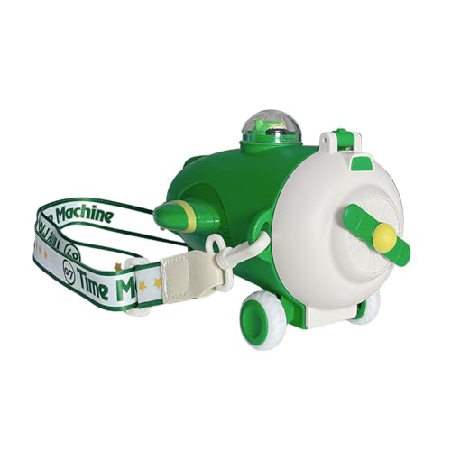 Botella de agua infantil verde de silicona para niños y niñas con pajilla escuela 8