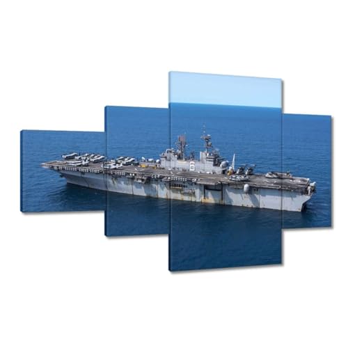 Toile porte-avions mer 130x80cm grand tableau mural pour salon contemporain