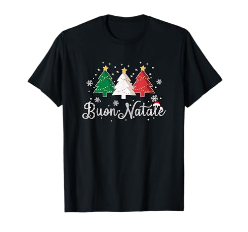Buon Natale Frohe Weihnachten Italienischer Weihnachtsbaum T-Shirt