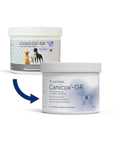 NutriLabs CANICOX GR Kautabletten für Hunde 100 Stück - Mit Glucosamin, Chondroitin, Weißdorn & Ginseng - Unterstützt Gelenke, Herz, Leber, Nerven & Immunsystem - Nahrungsergänzung für ältere Hunde