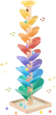Wooden Marble Run for Kids 4-8 Boys Girls Toys Music Tree Wood Toddlers Marble Ball Run Game Leaves Toys for 3-5 Years Old Learning Montessori Color Sorting Toys Birthday Gift