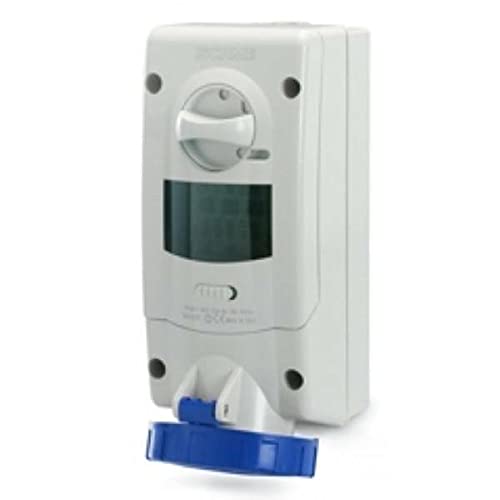 Scame Parre 563.1683 Presa Interbloccata da Parete 2P+T 16A 6H, IP67 con Fuse, Blu
