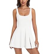 Womens Tennis Dress Built in Shorts & Bra Athletic Golf Active Workout Dress with Pockets