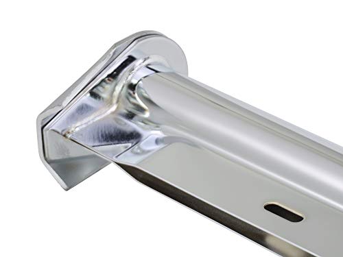 Image of Chrome Straight Spring Loaded Mud Flap Hanger,Round Tube Style,1-1 /8 inch Bolt Spacing,30 inch Length
