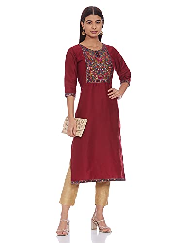Image of Diverse Women's Cotton Blend Regular Straight Kurtis