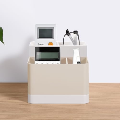 Image of Poeland Desktop Storage Organizer, Pen and Pencil Cases Boxes, Pen or Pencil Holder Box Container for Desk, Office Supplies, Vanity Table Tan