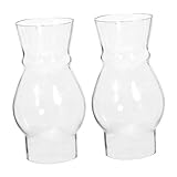 GETAJGHSD 2 Stück Klarer Glas Öllampenschirm Vintage Ersatz Petroleumlampenabdeckung...
