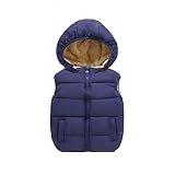 YAGATA Toddler Vest Toddler Boy Coat Warm Kids Fleece Vests Girls Fleece Sleveless Jackets Blue 4-5T 120